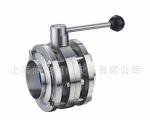 Three sanitary butterfly valve